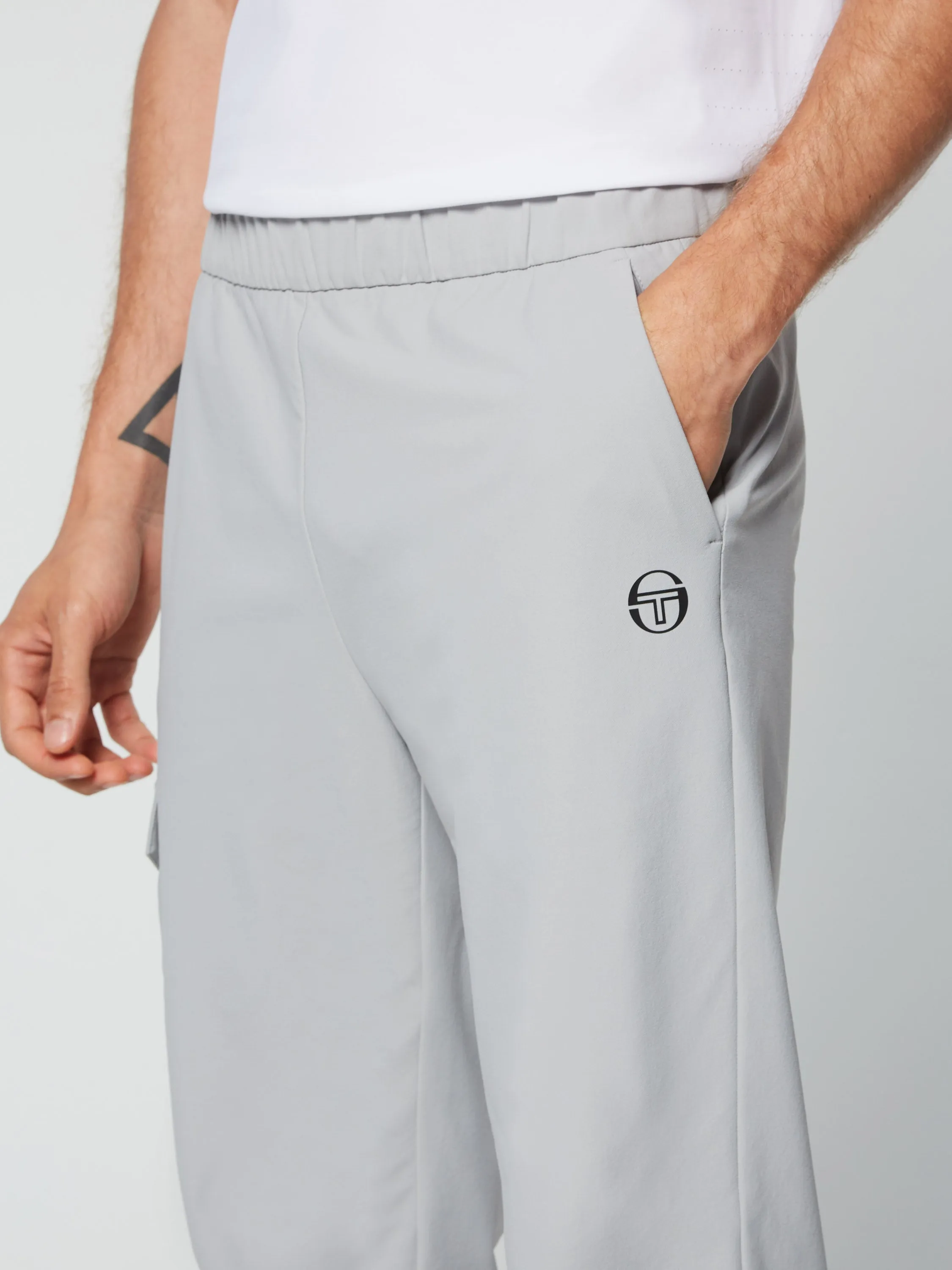 Woven Cargo Jogger Pants- Heather Grey