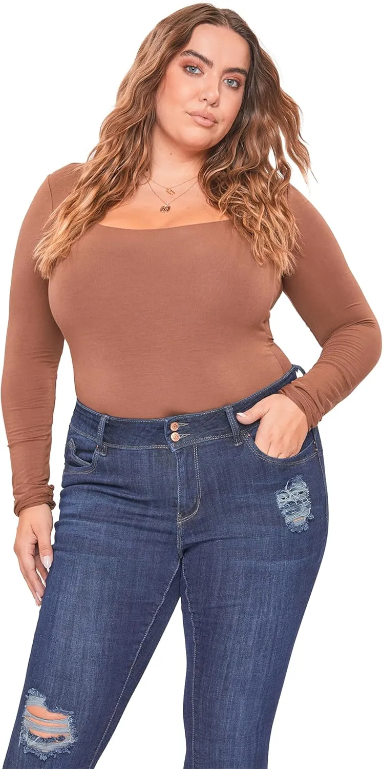 YMI Women's Junior Plus Size Wannabettabutt Premium Mid-Rise Roll Up Cuff Ankle Jean